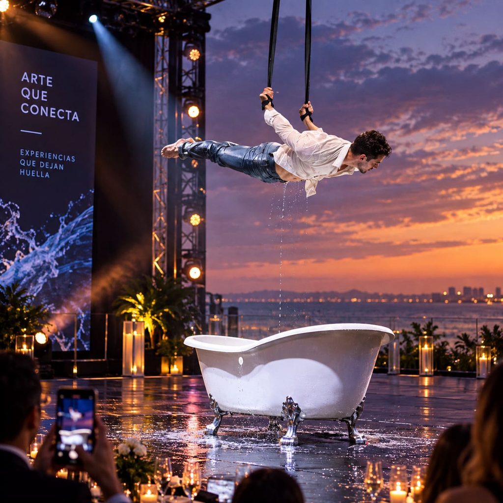 acrobata aquadance show eventos corporativos hyc experiencias