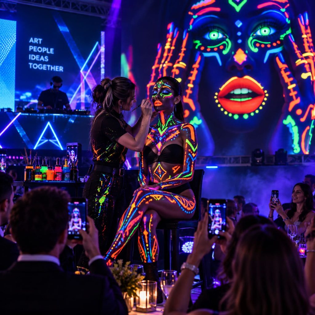 body painting fluor performance eventos hyc experiencias