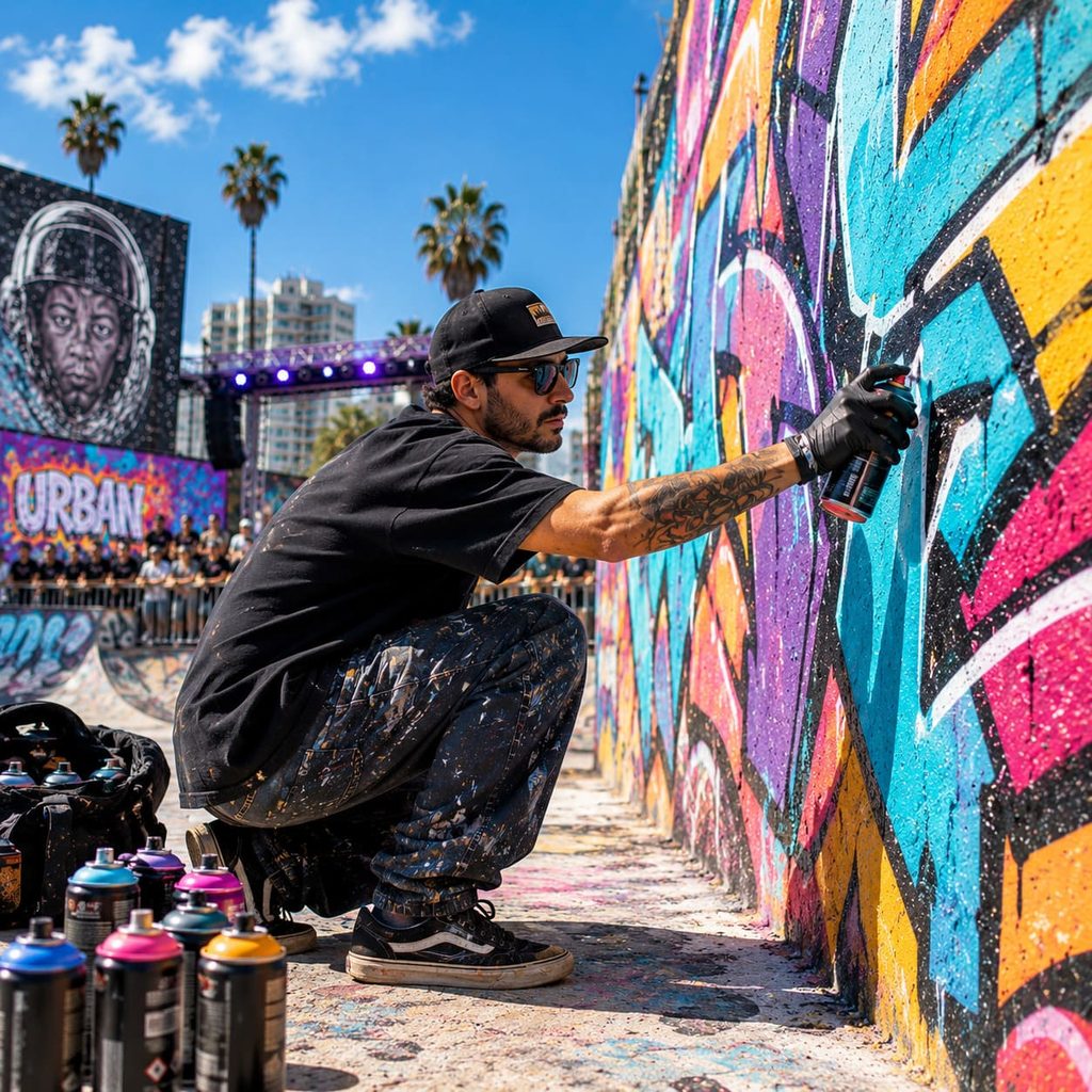 graffiti en vivo para activacion de marca en evento empresarial