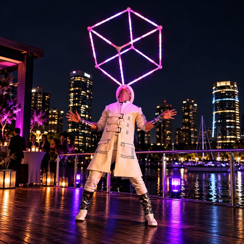 malabares led cubo luminoso performers para eventos