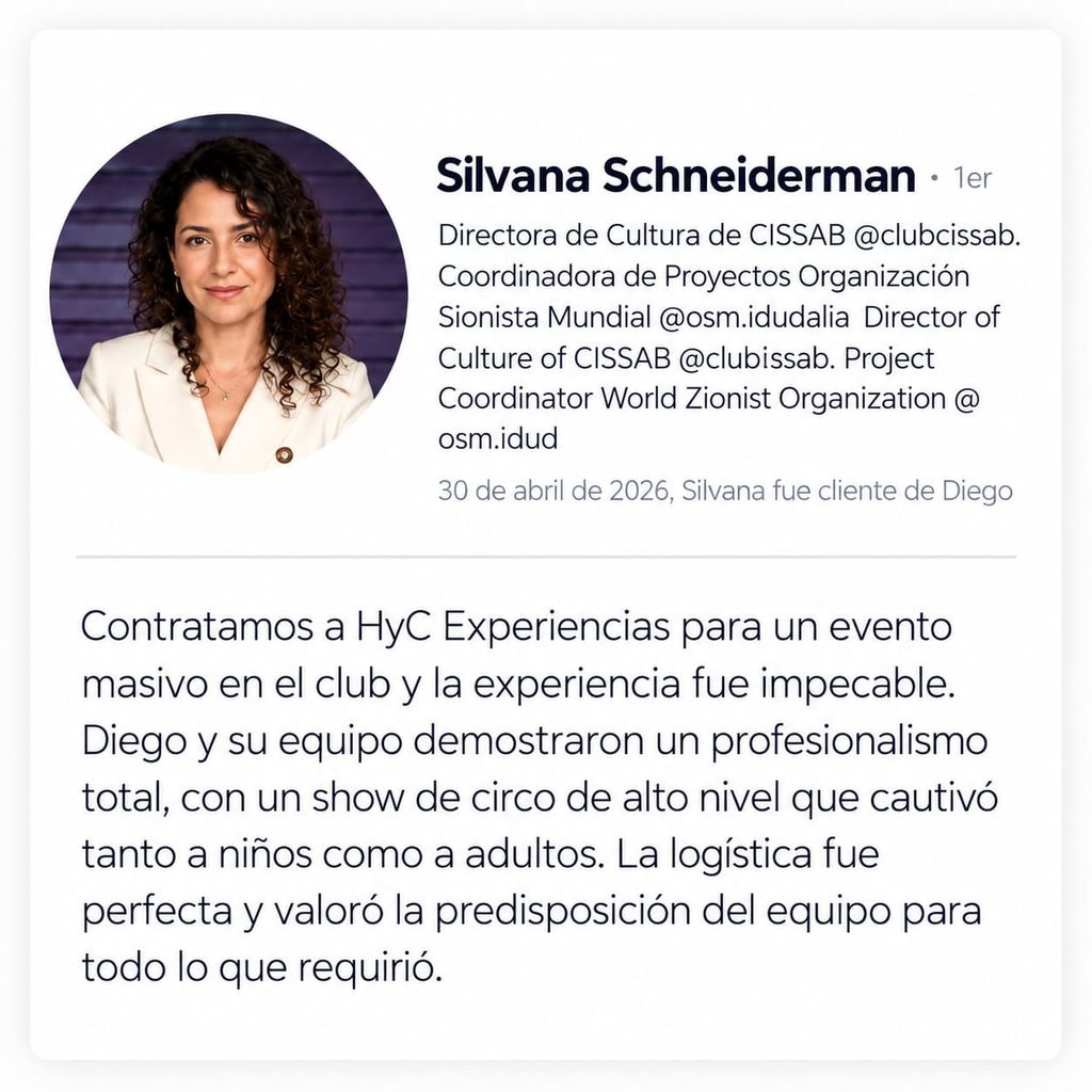 recomendacion cliente hyc experiencias