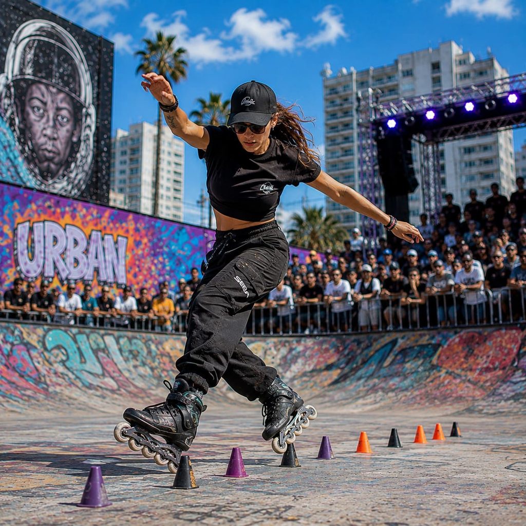 roller slalom para evento empresarial y show urbano