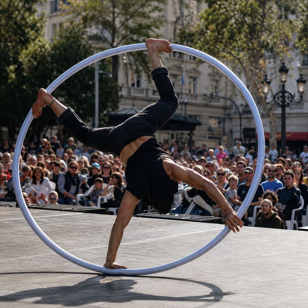 rueda cyr show de circo para eventos corporativos productora artistica hyc