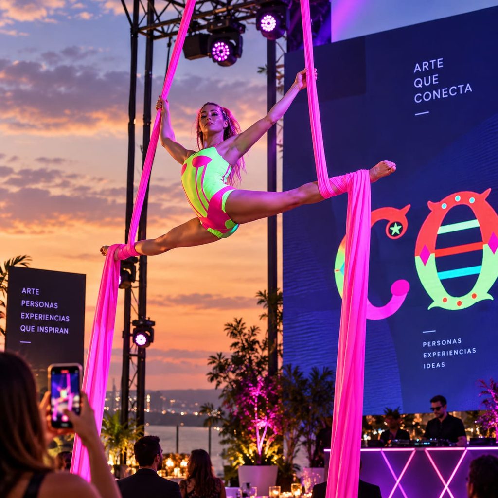 show tela aerea acrobacia eventos hyc experiencias