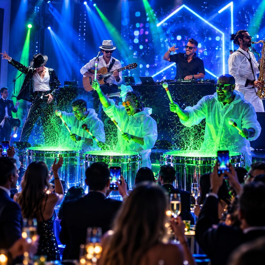 show tambores led eventos empresas hyc experiencias